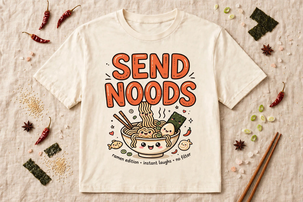 Send Noods kawaii ramen graphic hoodie in white